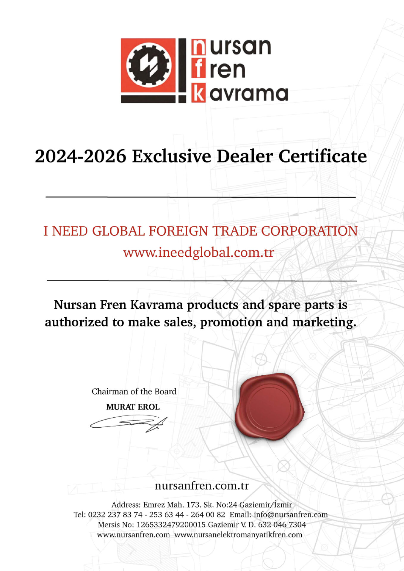 NFK-ING Dealer Certificate 2024-2026